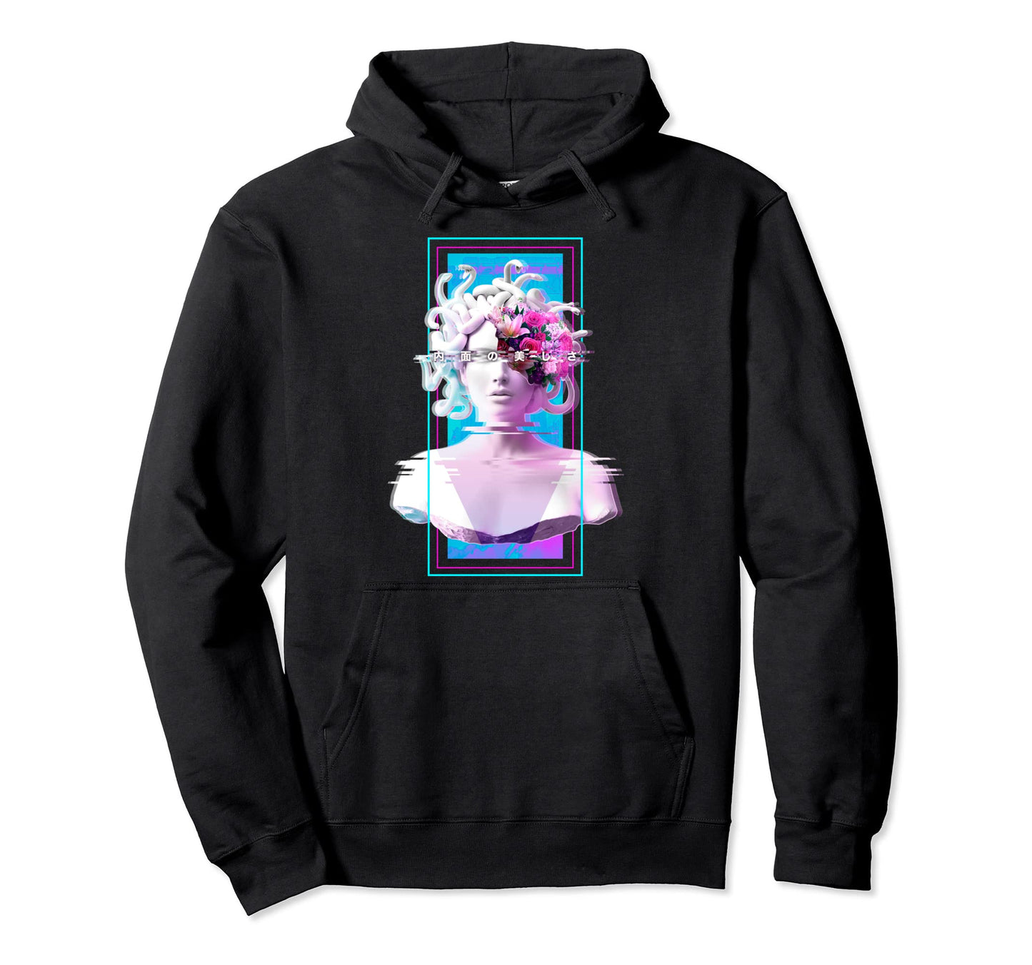 Vaporwave Medusa Statue Aesthetic Art Hoodie - Trendy Graphic Unisex