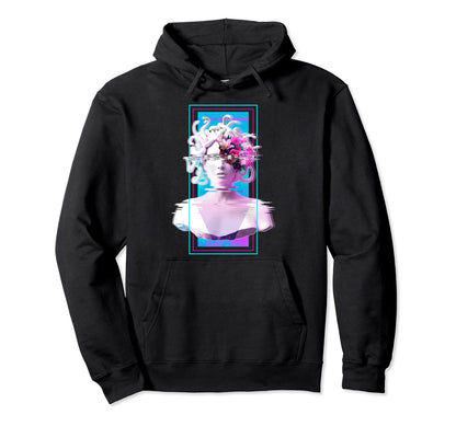 Vaporwave Medusa Statue Aesthetic Art Hoodie - Trendy Graphic Unisex