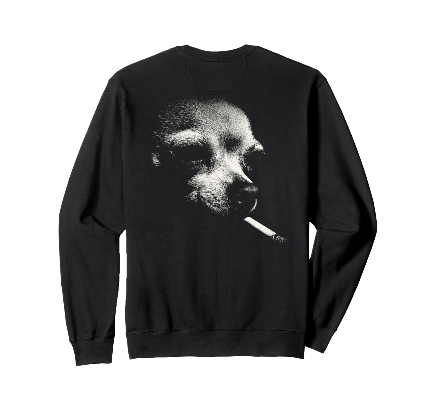 Chihuahua Smoking Cigarette Sweatshirt - Custom Art Print for Adults