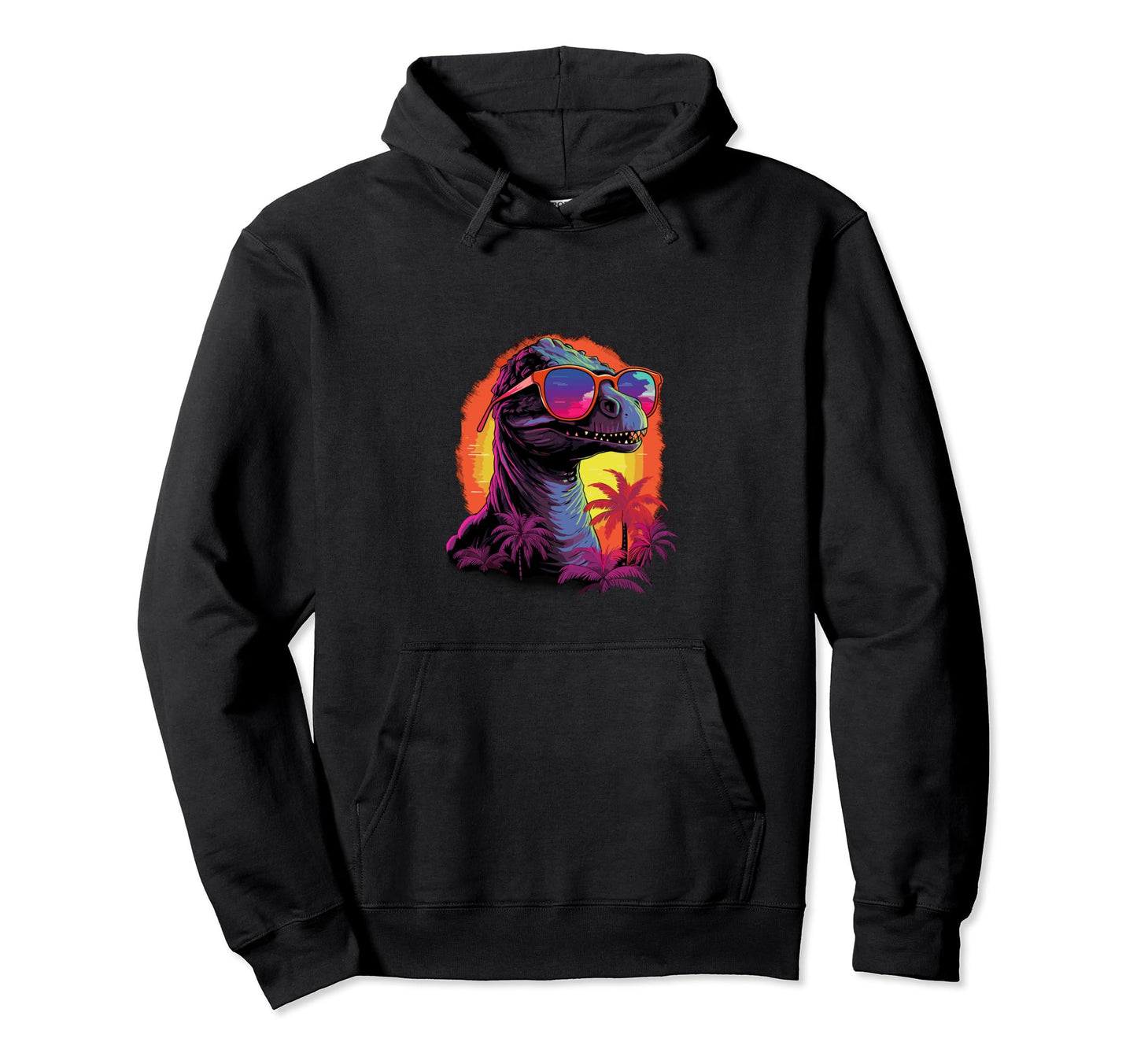 Funny Dinosaur Vaporwave Aesthetic Animal Hoodie - Minimalist Print Unisex