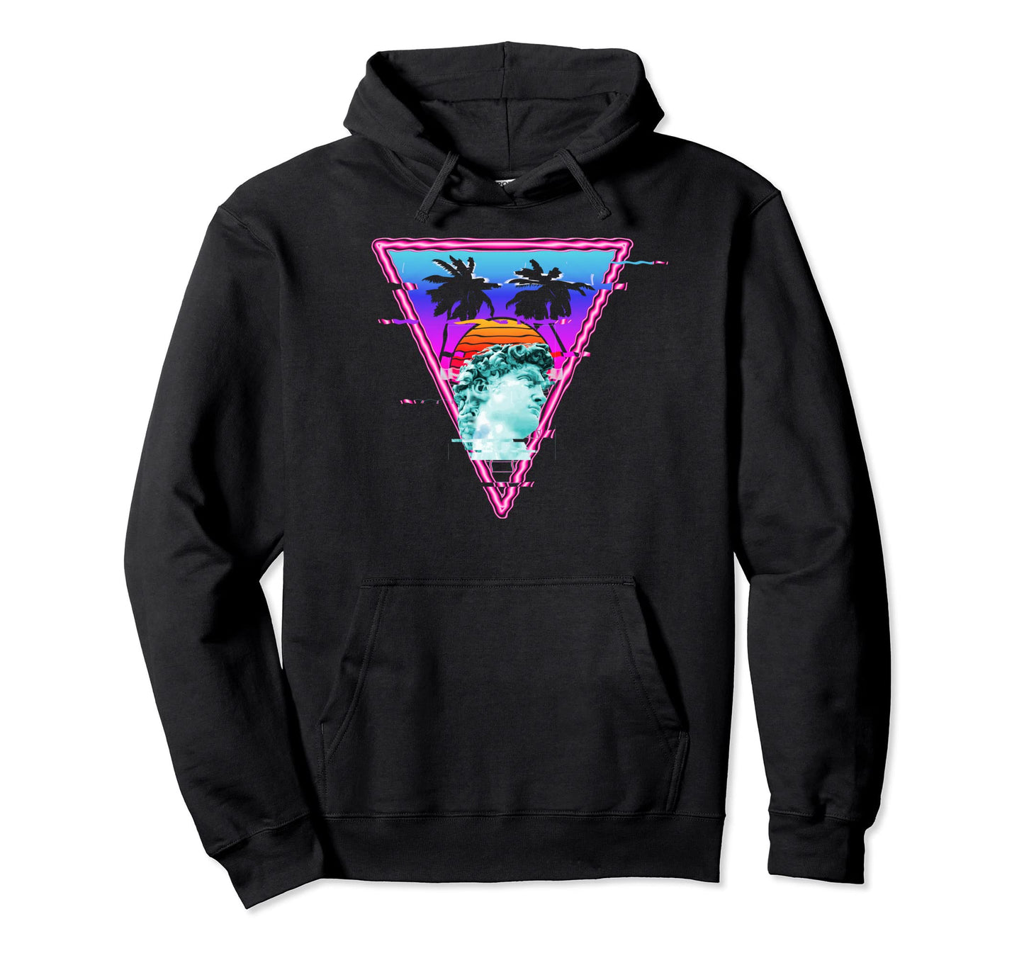 Synthwave Glitch Art Vaporwave Hoodie - Aesthetic Graphic Men Women