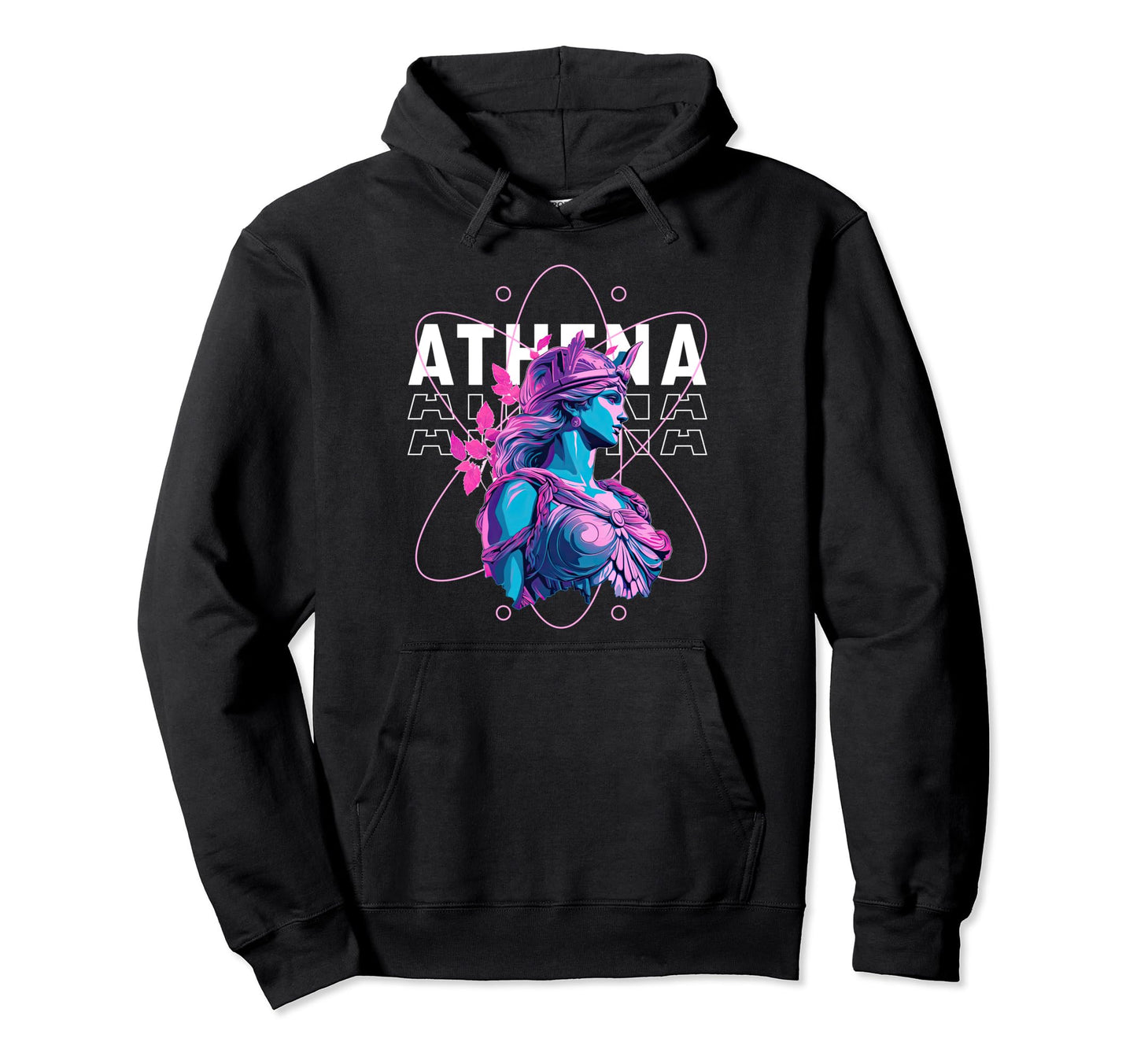 Greek Mythology Athena Statue Vaporwave Hoodie - Custom Art Print Unisex