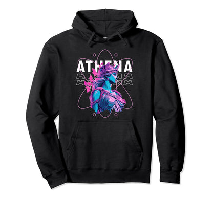 Greek Mythology Athena Statue Vaporwave Hoodie - Custom Art Print Unisex