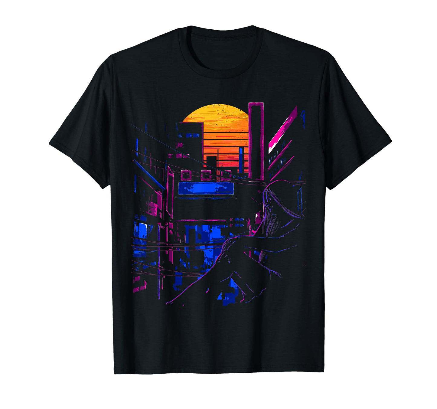 Aesthetic Japanese Anime Vaporwave T-Shirt - Fun Novelty Design for Adults