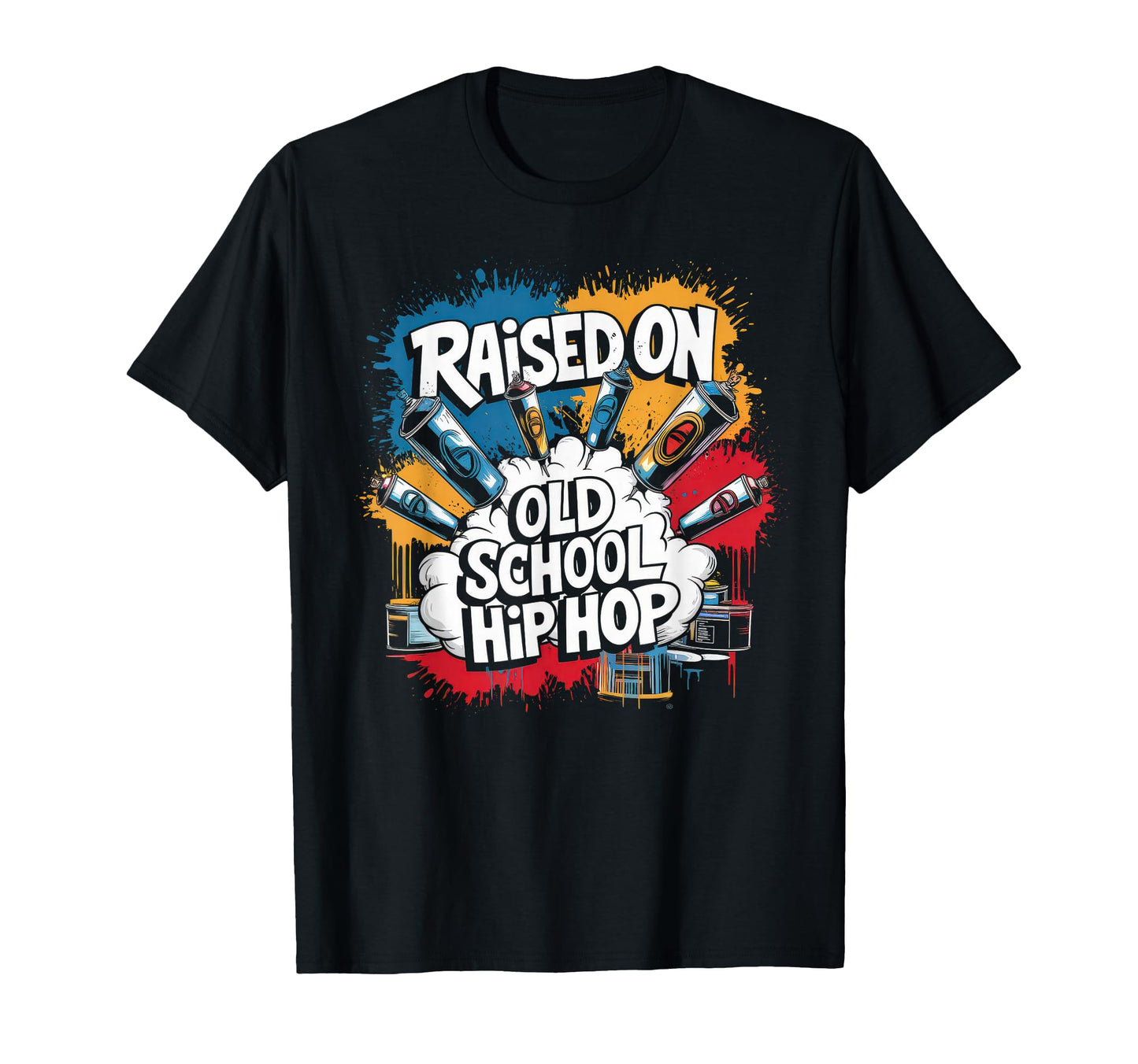Raised Old School Hip Hop Cassette T-Shirt - Fun Novelty Design Unisex