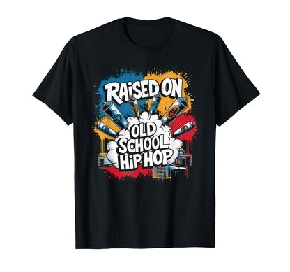 Raised Old School Hip Hop Cassette T-Shirt - Fun Novelty Design Unisex