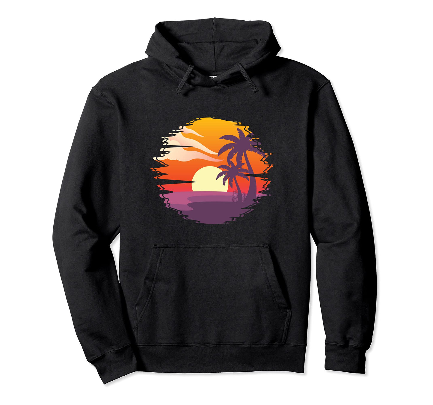 90S Aesthetic Tropical Sunset Palms Hoodie - Streetwear Style for Adults