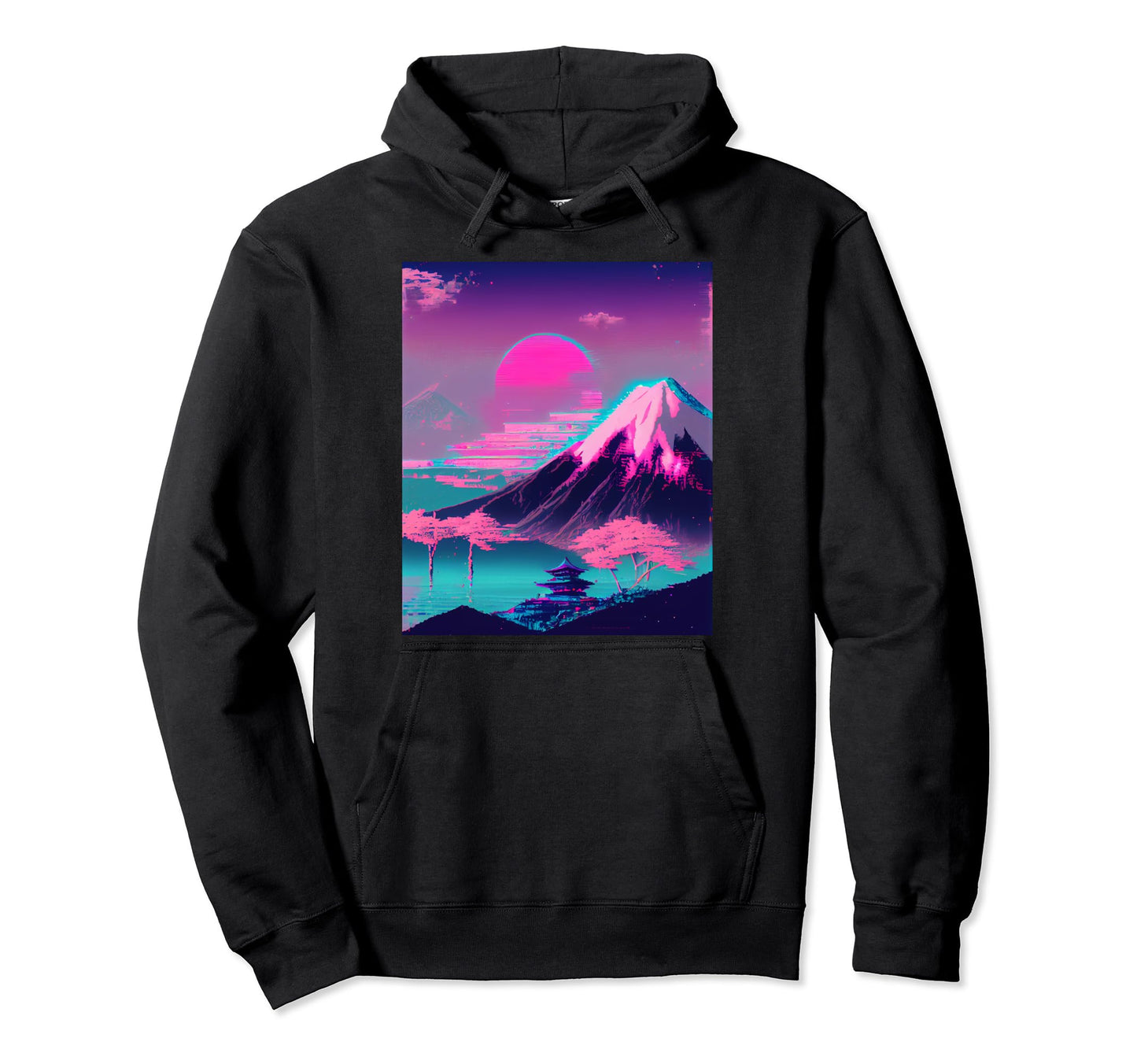 Mount Fuji Vaporwave Aesthetic Pastel Hoodie - Minimalist Print Men Women