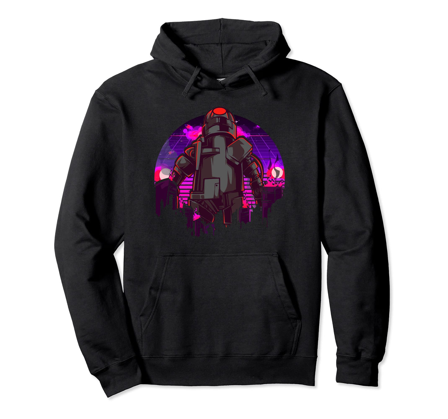 Robot Attacks City Sci Fi Aesthetic Hoodie - Streetwear Style Unisex