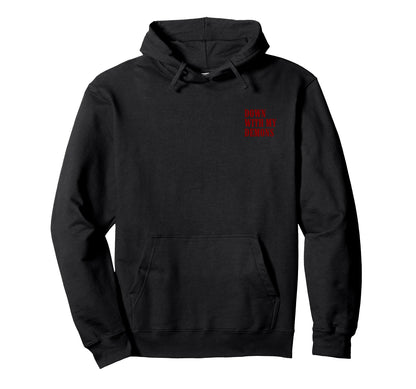 Down My Demons Goth Grunge Devil Hoodie - Graphic Print for Adults