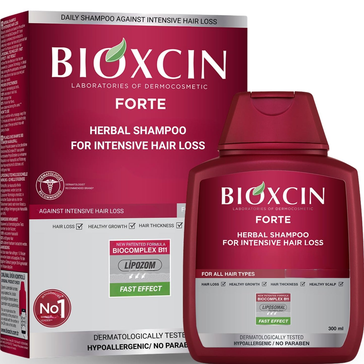 Bioxcin Hair Care Kit - Intense Hair Loss Solution with Herbal Shampoo, Serum & Keratin Supplement