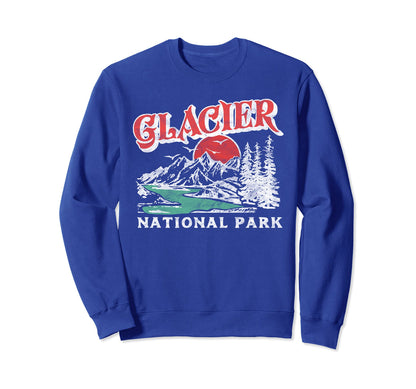 Glacier National Park 80S Sweatshirt - Streetwear Style Men Women