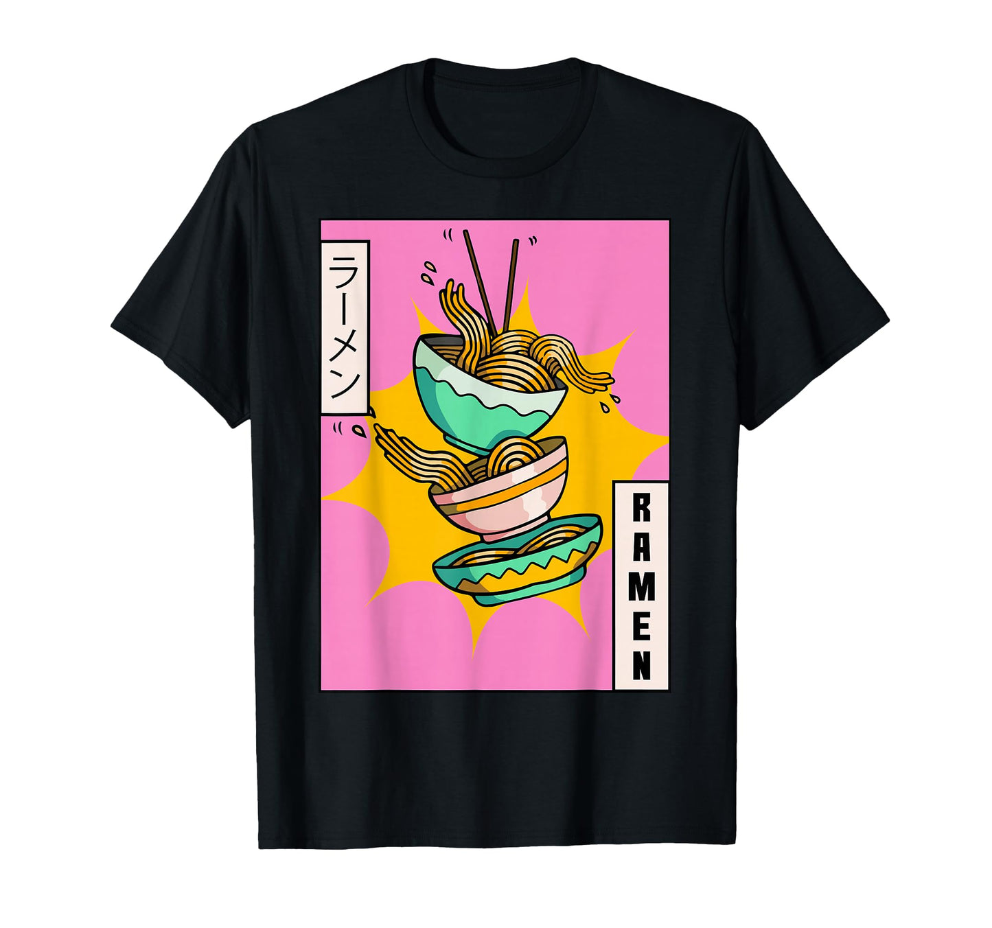 Ramen Noodles Japanese Vaporwave T-Shirt - Fun Novelty Design Men Women