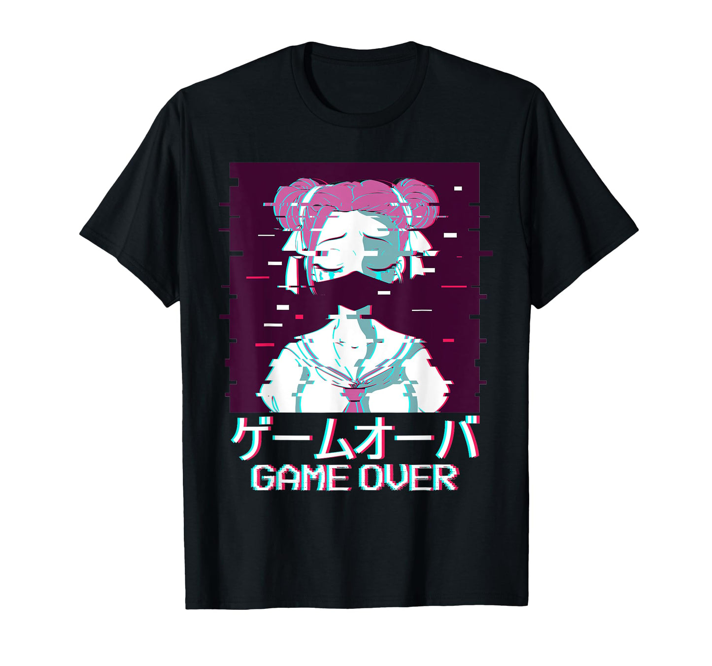 Game Over Geisha Anime Japanese T-Shirt - Fun Novelty Design for Adults