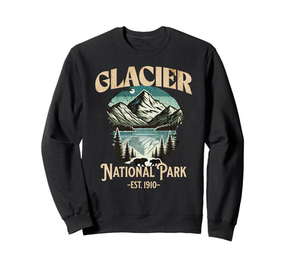 Glacier National Park Est 1910 Sweatshirt - Casual Everyday Wear Men Women
