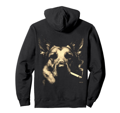 German Shepherd Smoking Cigarette Hoodie - Unique Graphic for Adults