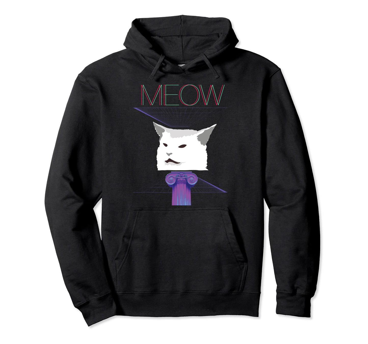 Vaporwave Aesthetic Cat Meme Hoodie - Graphic Print Men Women