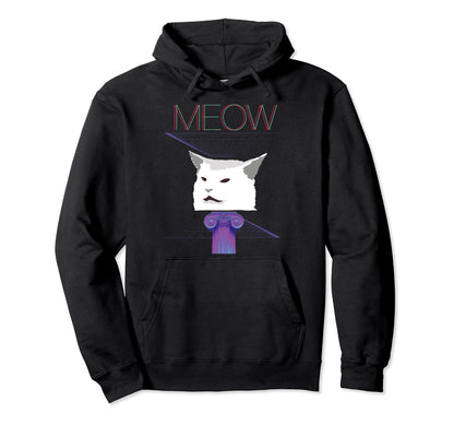 Vaporwave Aesthetic Cat Meme Hoodie - Graphic Print Men Women