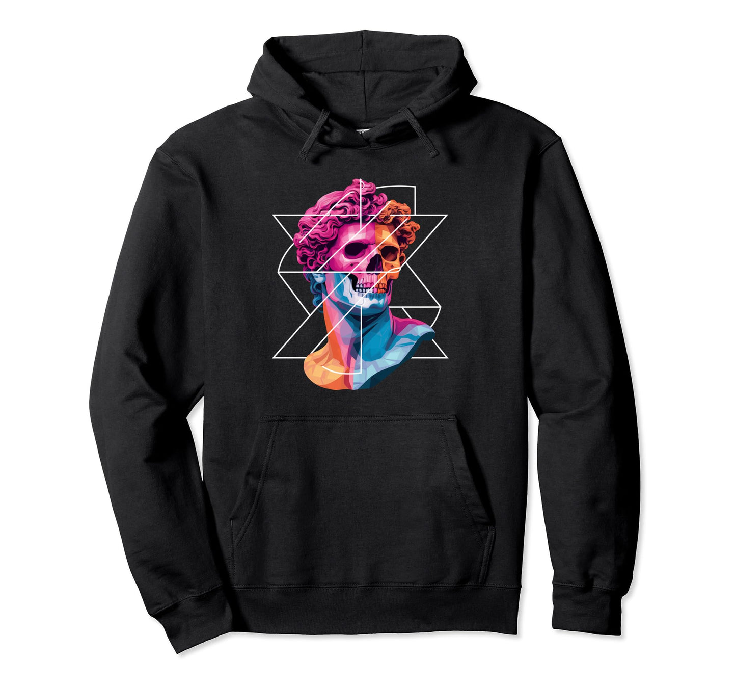 Statue David Bust Vaporwave Aesthetic Hoodie - Aesthetic Graphic Men Women
