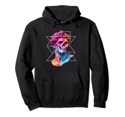 Statue David Bust Vaporwave Aesthetic Hoodie - Aesthetic Graphic Men Women