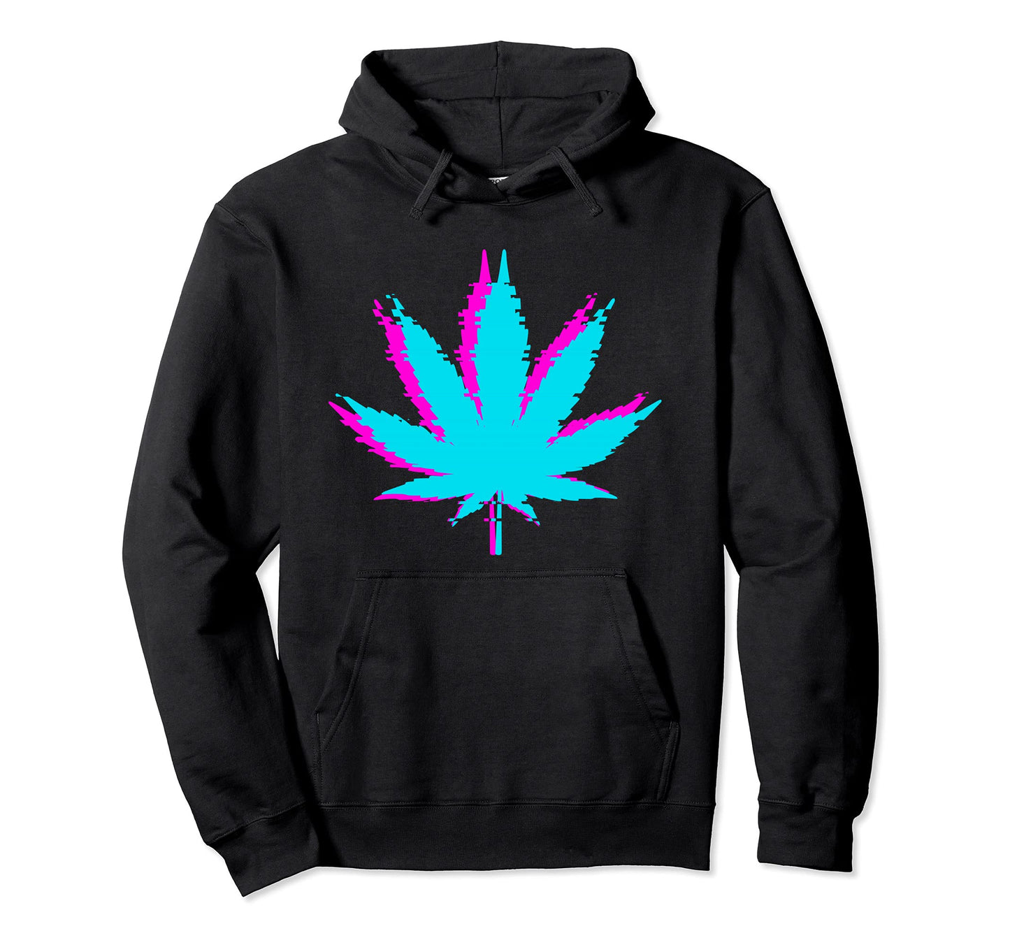 Aesthetic Vaporwave Marijuana Hoodie - Casual Everyday Wear for Adults