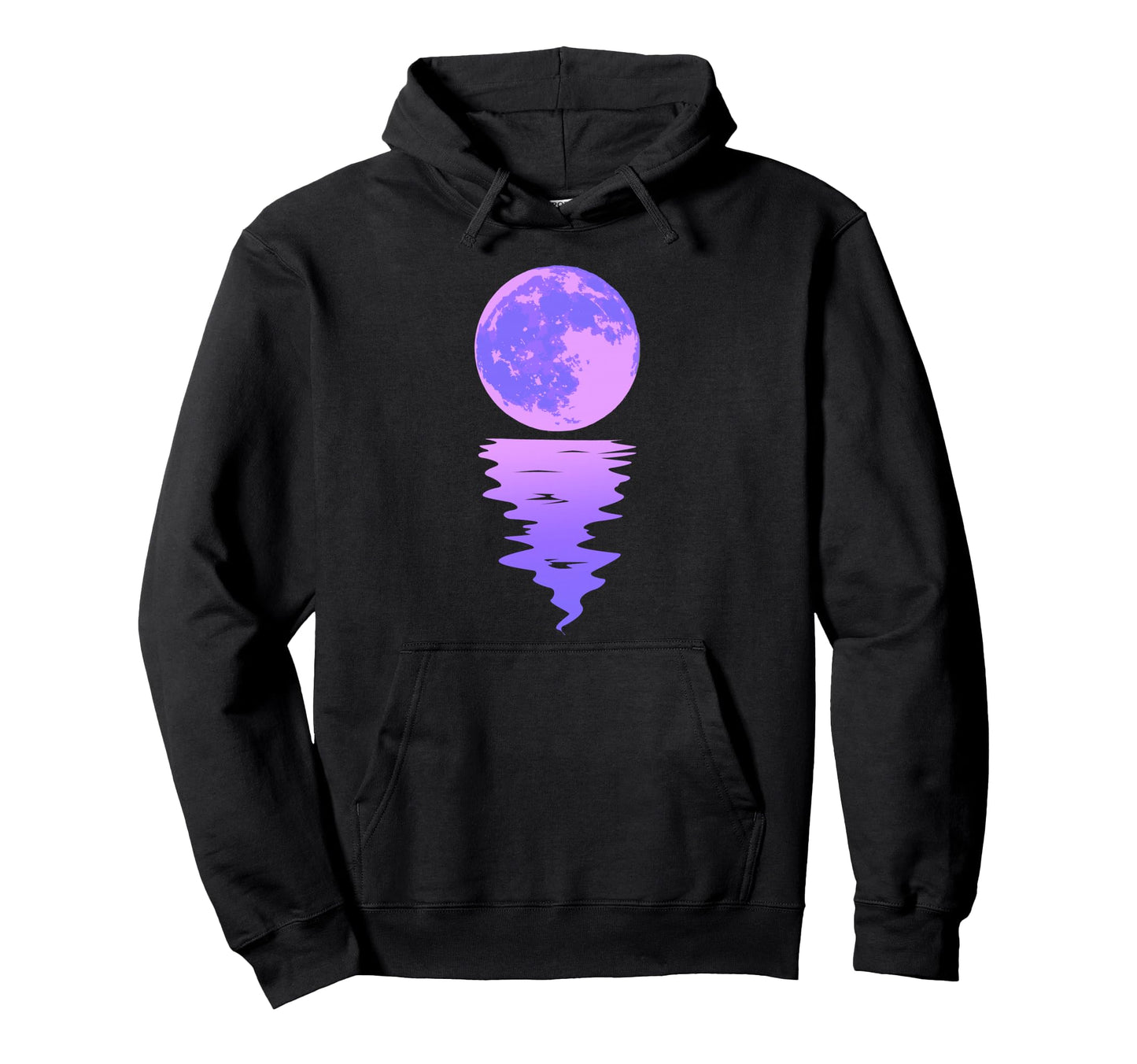 Vaporwave Aesthetic Purple Moon Pastel Hoodie - Graphic Print Men Women