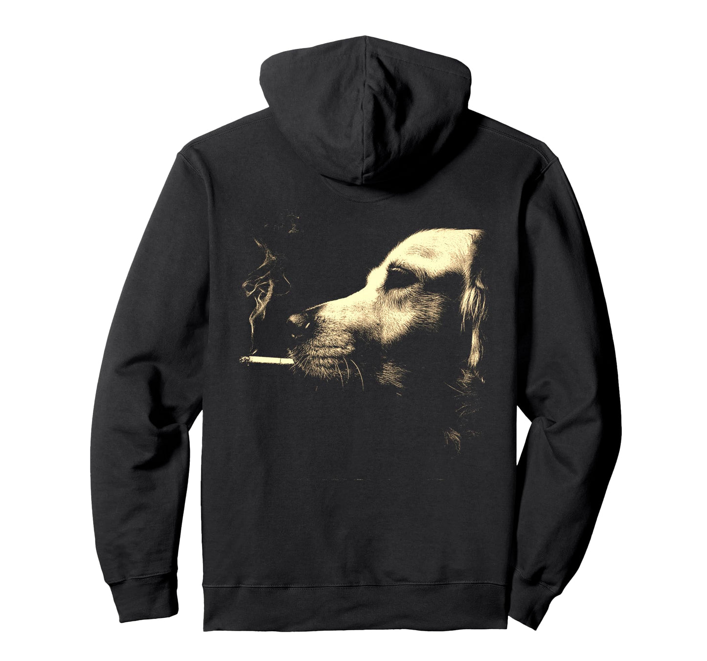 Golden Retriever Smoking Cigarette Grunge Hoodie - Custom Art Print Unisex