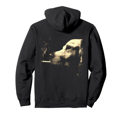 Golden Retriever Smoking Cigarette Grunge Hoodie - Custom Art Print Unisex