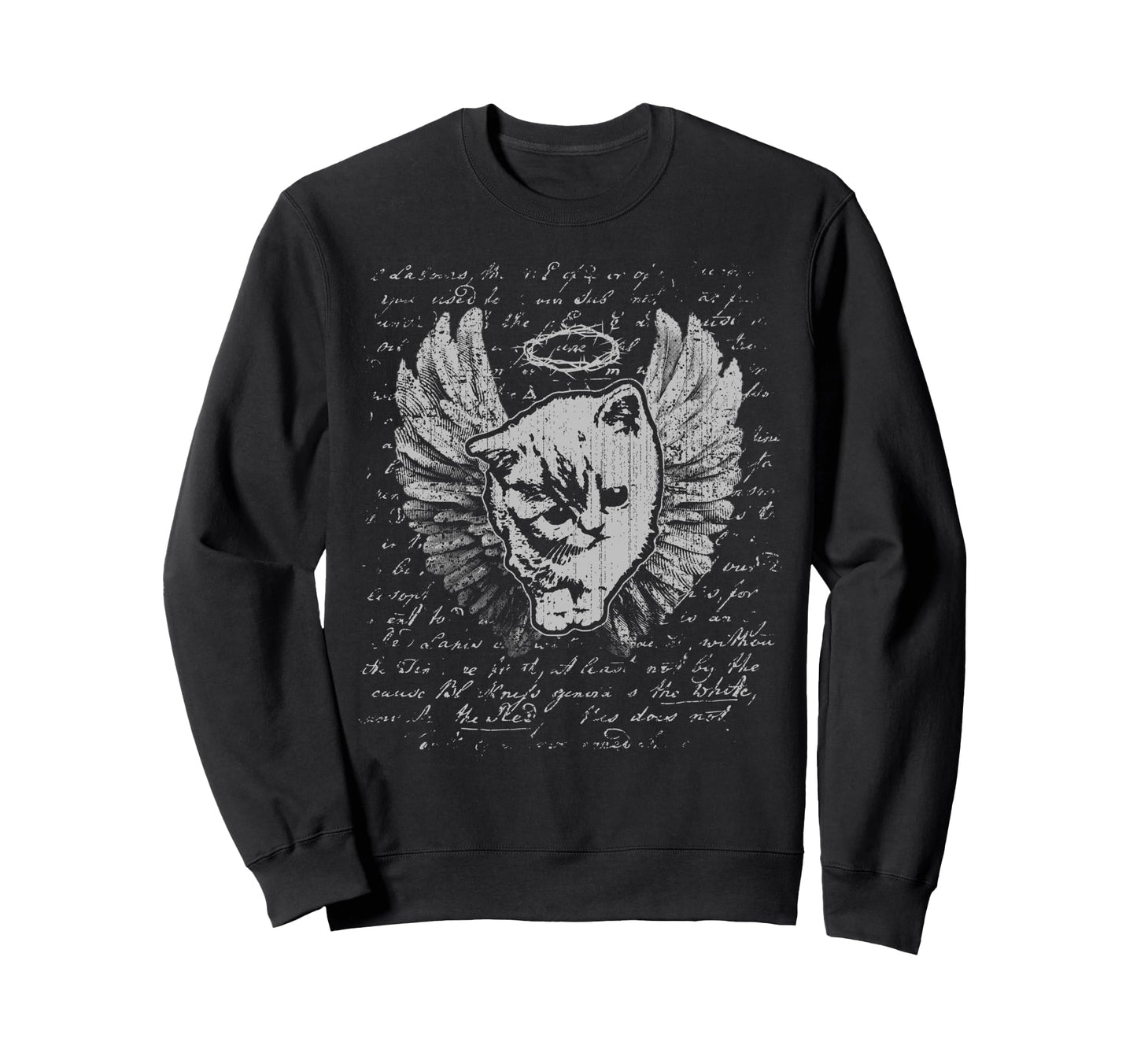 Y2K Cat Chain Heart Emo Goth 90S 2000S Sweatshirt - Novelty Apparel Unisex
