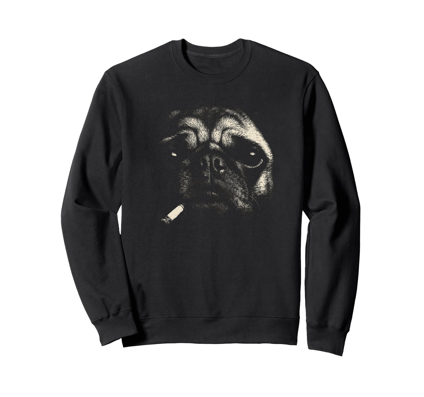 Funny Pug Smoking Dog Cigarette Meme 90S Sweatshirt - Graphic Print Unisex
