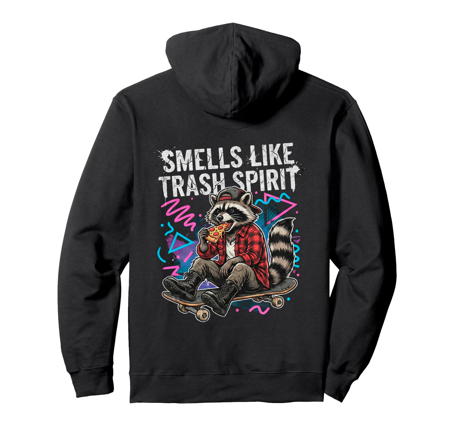 Smells Like Trash Spirit Funny Raccoon Hoodie - Novelty Apparel for Adults