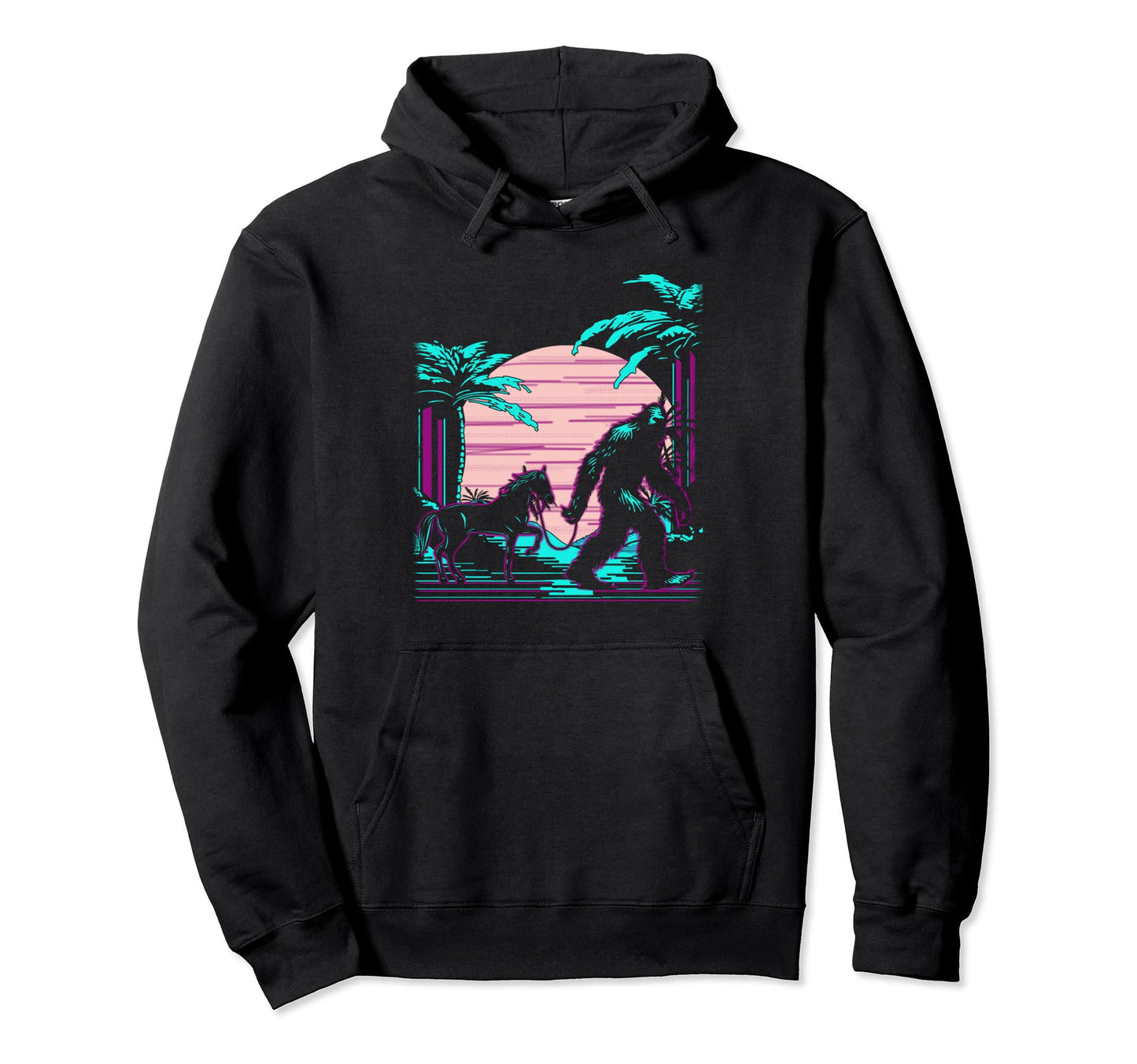 Bigfoot Vaporwave Aesthetic 90S Hoodie - Aesthetic Graphic Unisex