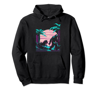 Bigfoot Vaporwave Aesthetic 90S Hoodie - Aesthetic Graphic Unisex