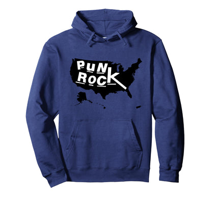 Punk Rock United States Usa Map Emo Hoodie - Aesthetic Graphic Unisex
