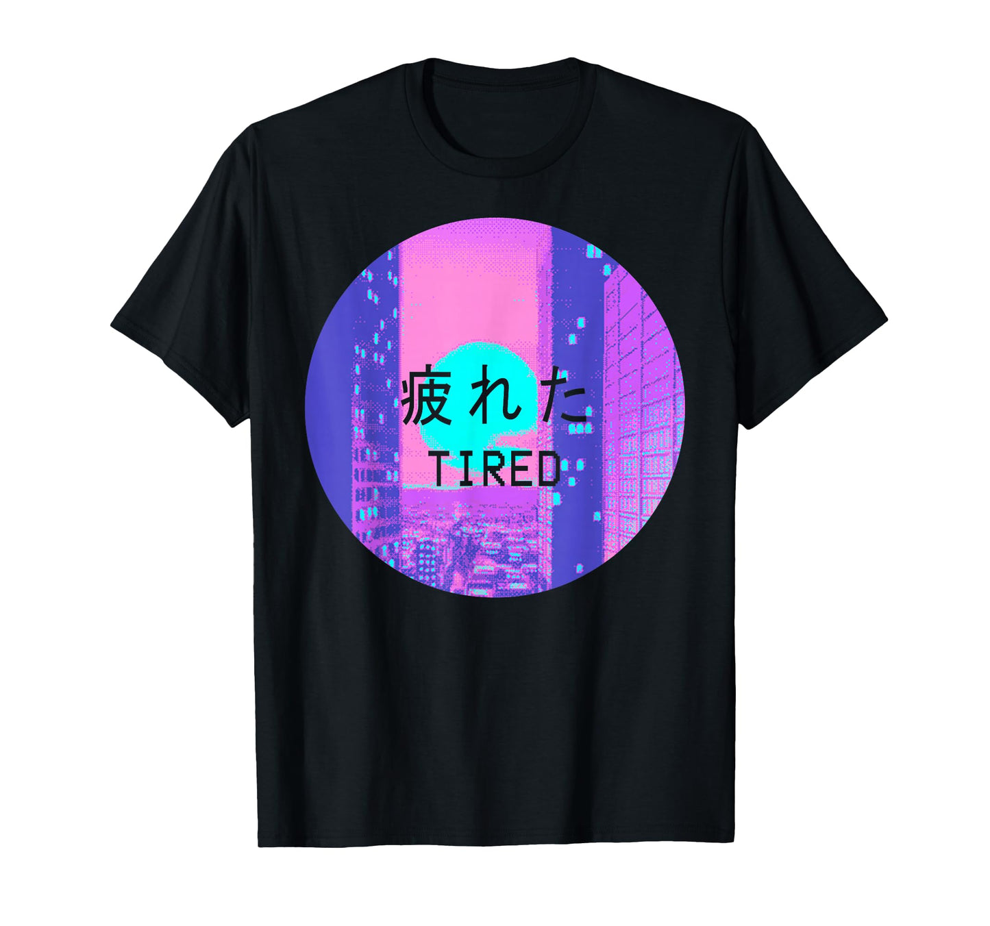 Tired Vaporwave Aesthetic Vaporwave Gift T-Shirt - Graphic Print for Adults