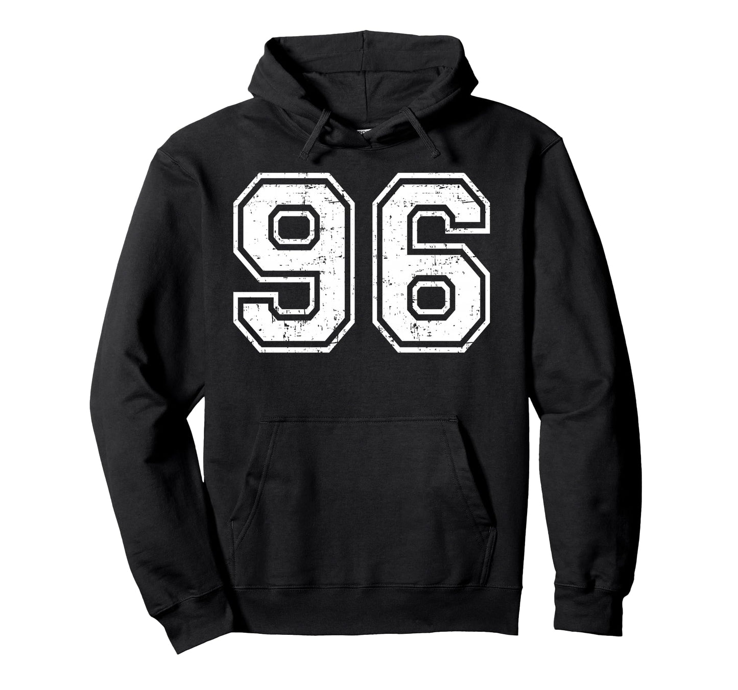 96 Number Ninety Six Team Sports Grunge Hoodie - Unique Graphic for Adults