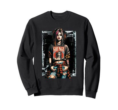 Punk Grunge Graffiti 90S Distressed Sweatshirt - Graphic Print Men Women
