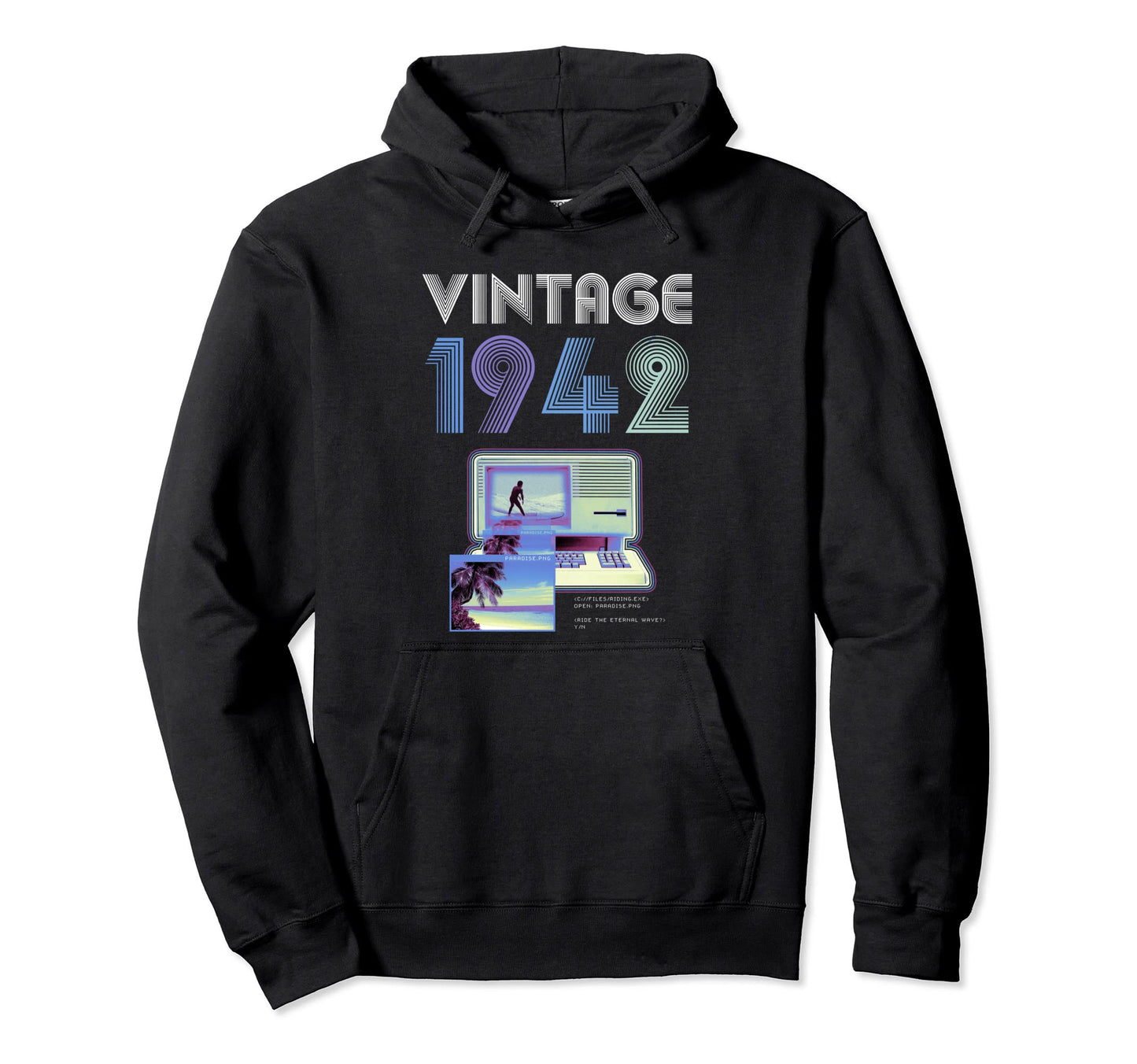 Vaporwave Aesthetic Grunge Gaming 1942 Hoodie - Trendy Graphic for Adults