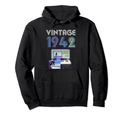 Vaporwave Aesthetic Grunge Gaming 1942 Hoodie - Trendy Graphic for Adults