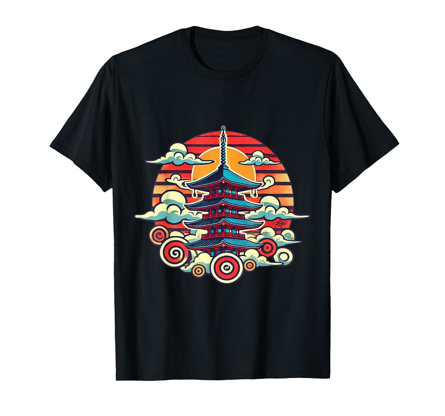 Japanese Sunset 90S Cyberpunk Vaporwave T-Shirt - Novelty Apparel Unisex