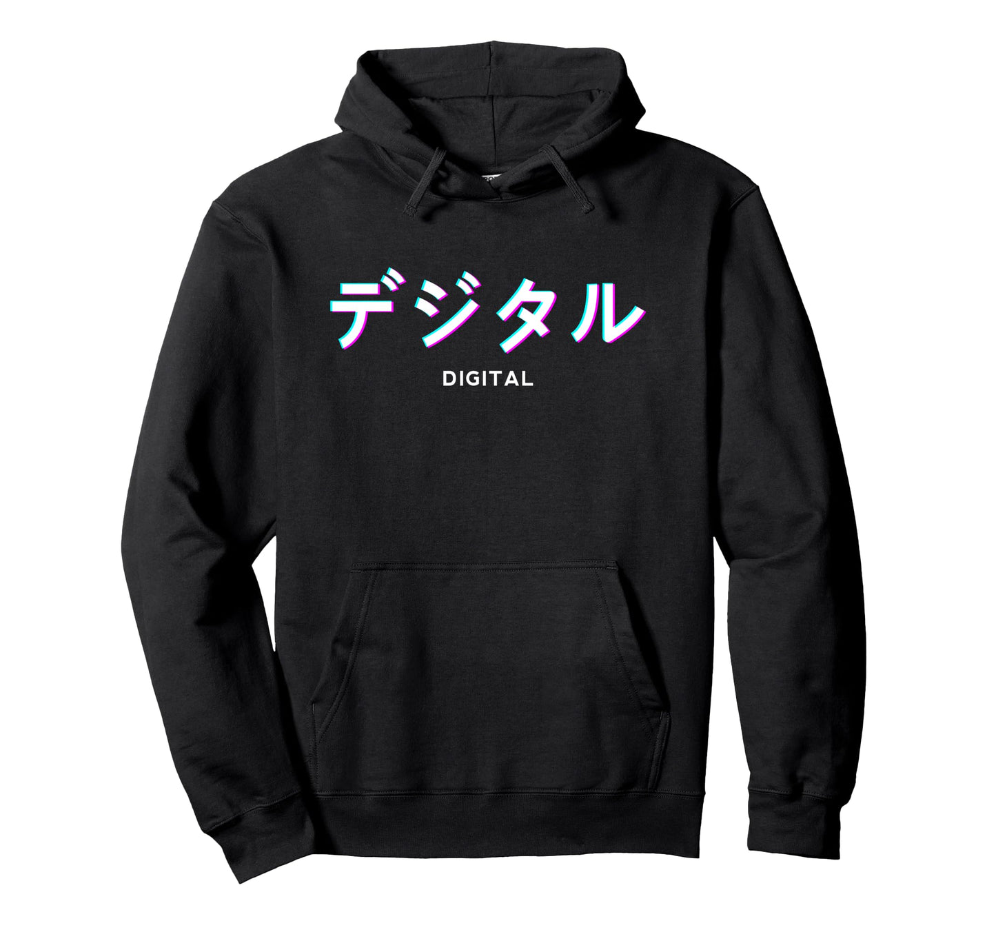 Digital Japanese Text Aesthetic Hoodie - Fun Novelty Design Men Women