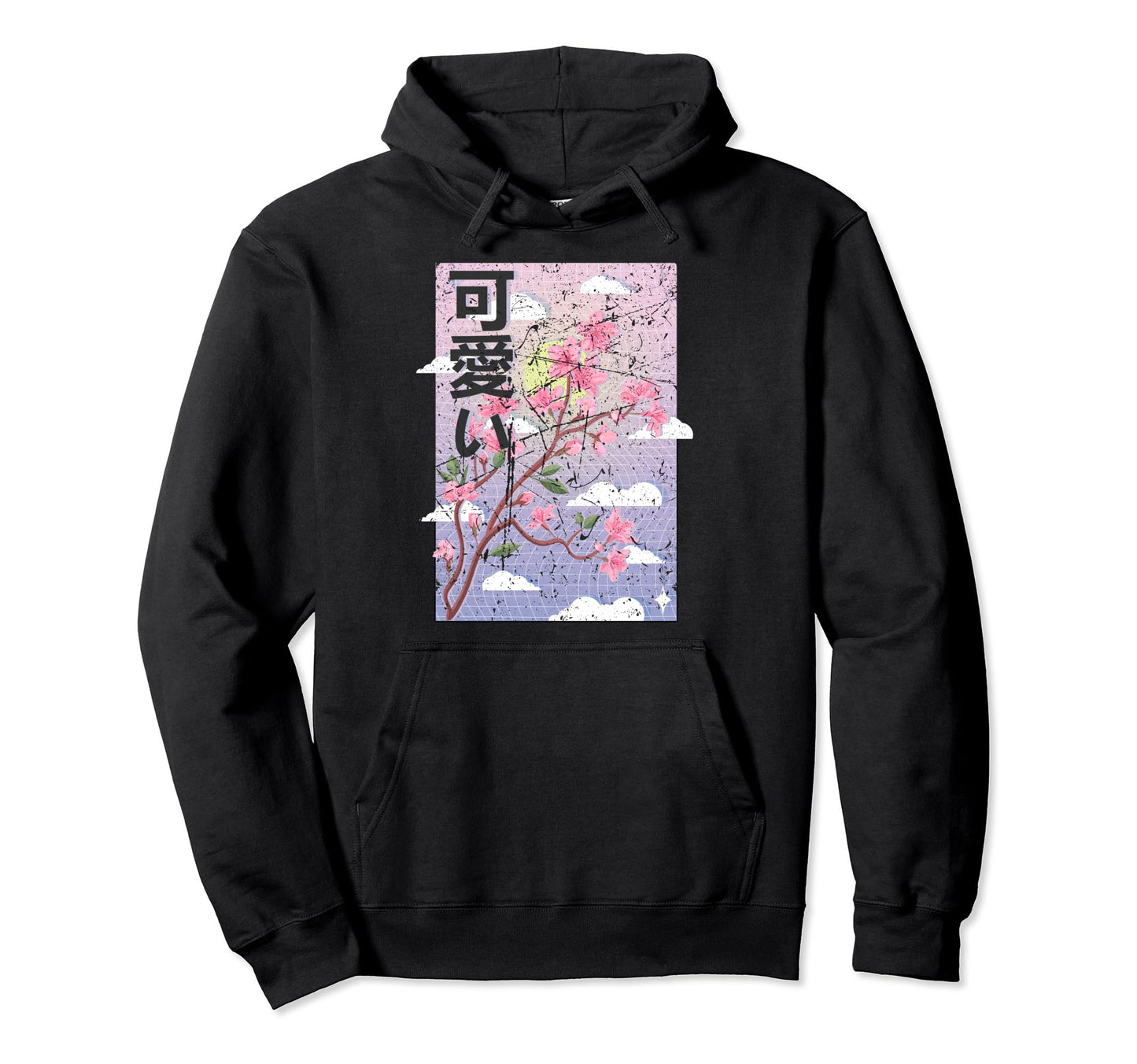 90S Tokyo Art Grunge Japanese Cherry Hoodie - Graphic Print Men Women