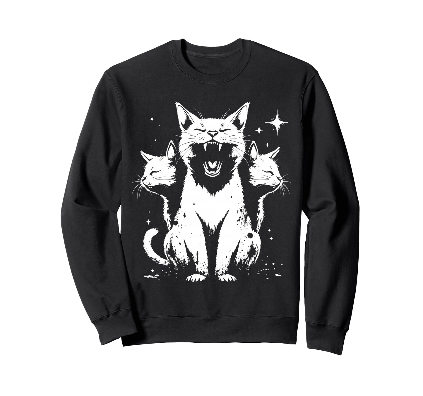 3 Headed Cat Grunge Alt 90S Sweatshirt - Streetwear Style for Adults