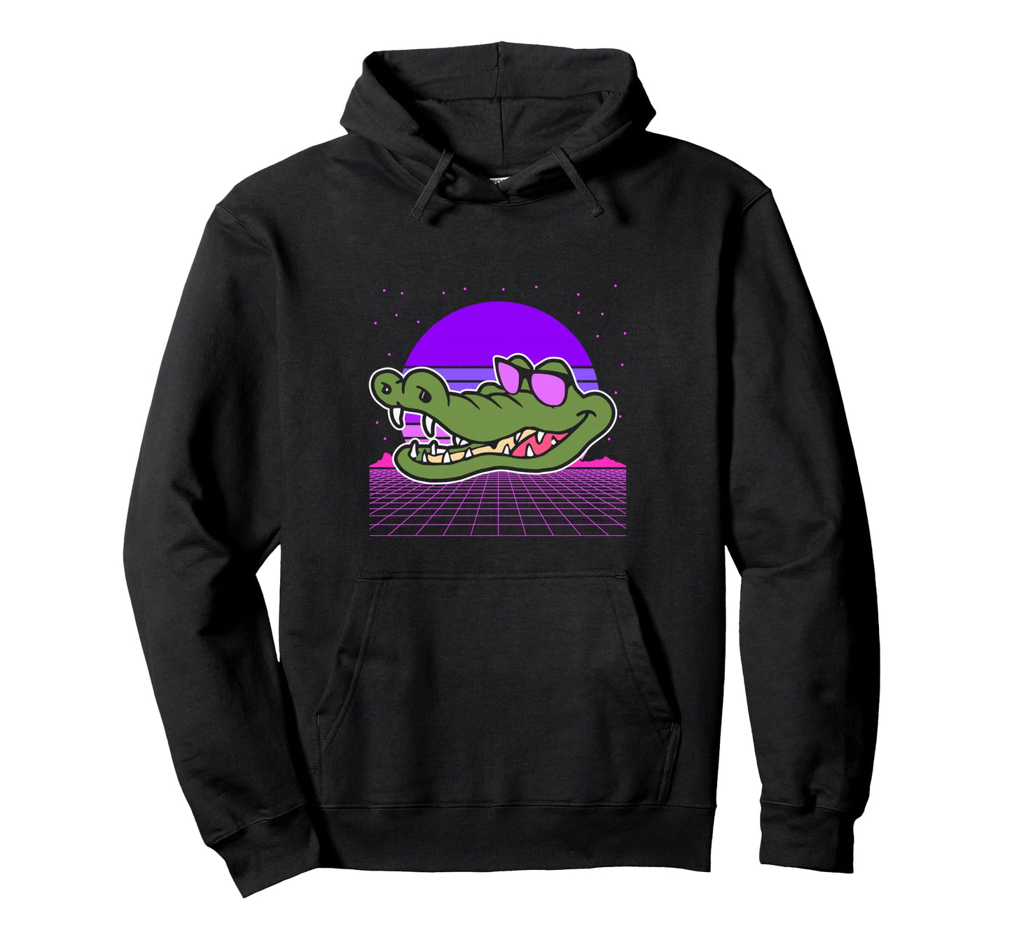 Aesthetic Vaporwave Outfits Crocodile Hoodie - Casual Everyday Wear Unisex