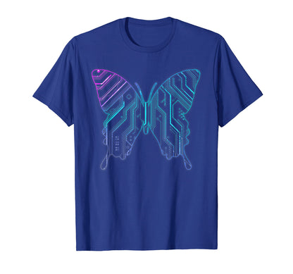 Cyber Aesthetic Butterfly Futurism T-Shirt - Graphic Print Unisex