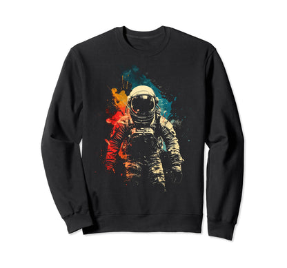Astronaut Space Distressed 90S Sweatshirt - Fun Novelty Design Unisex