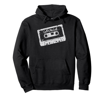 Grunge Cassette Tape Throwback Hoodie - Custom Art Print for Adults