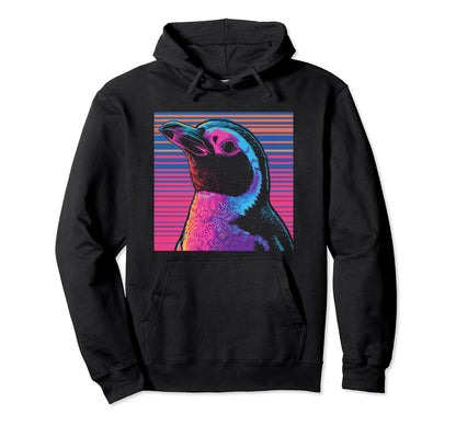 Penguin Vaporwave Aesthetic Synthwave 80S 90S Hoodie - Graphic Print Unisex