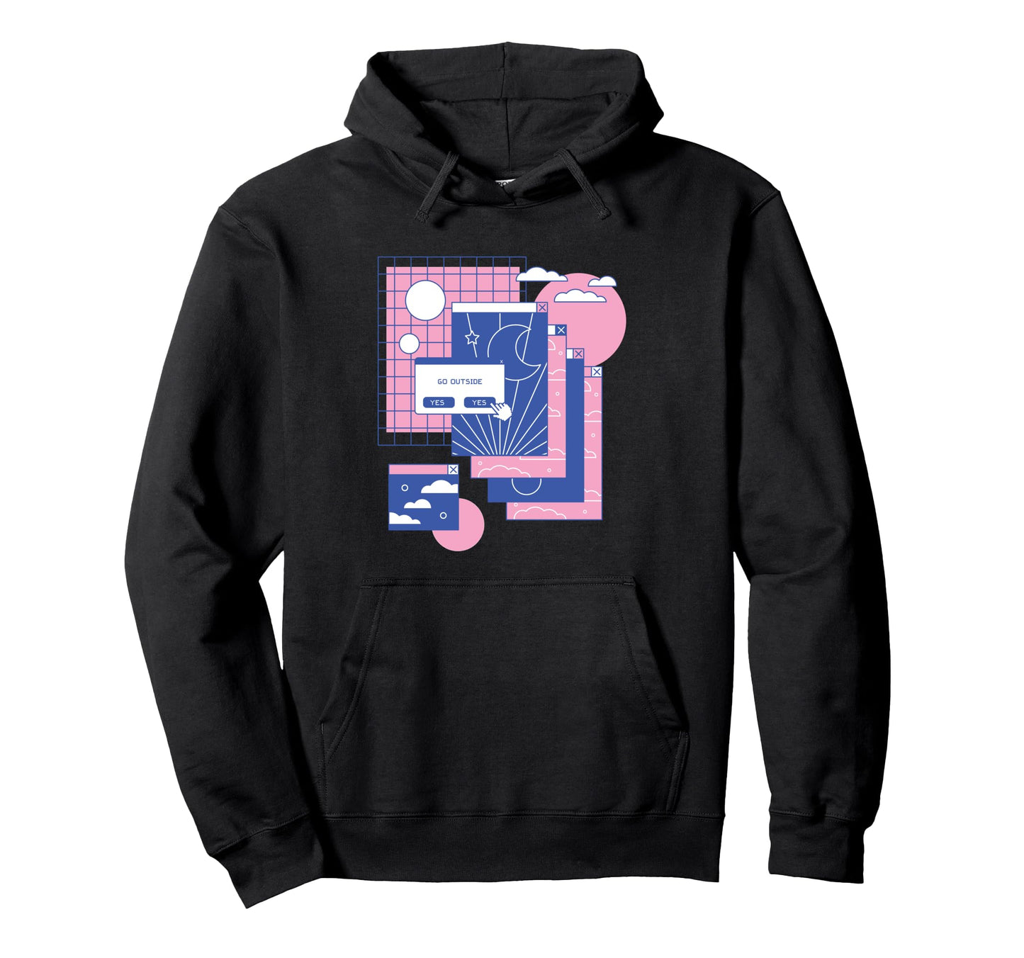 Vaporwave Aesthetic 80S 90S Eboy Hoodie - Fun Novelty Design for Adults