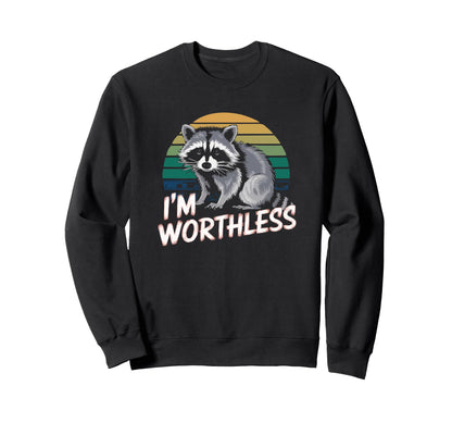 Worthless Raccoon Sunset 90S Grunge Sweatshirt - Minimalist Print Unisex